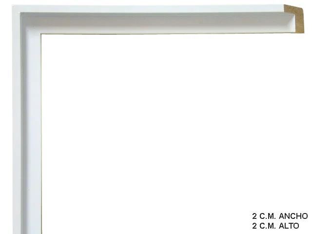 Moldura blanca para caja americana de lienzos, perfil en L, ref. 01017522
