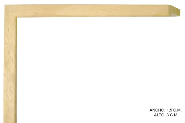 Moldura color natural con galce simple, perfil plano, ref. 011221000