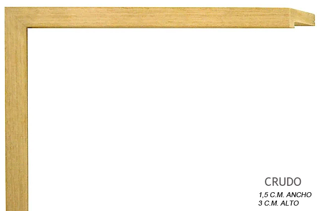 Moldura color natural con galce simple, perfil plano, ref. 011221000CR