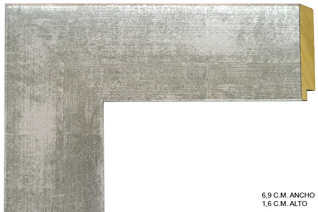 Moldura plateada para cuadros, perfil plano, ref. 011662-2289
