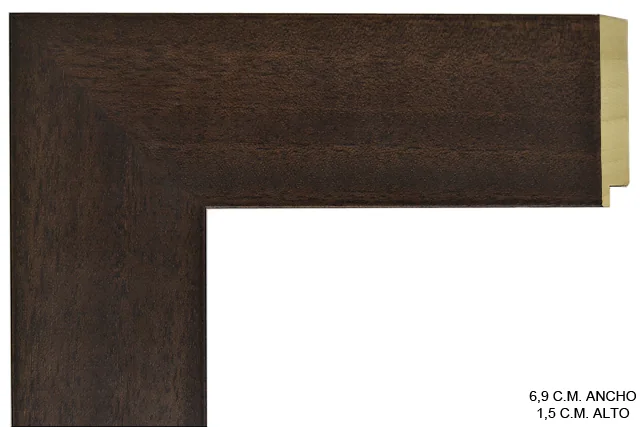 Moldura color nogal para cuadros, perfil plano, ref. 011662-2496