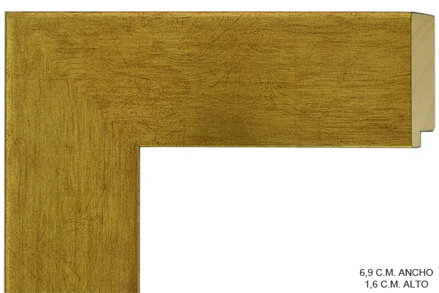Moldura dorada para cuadros, perfil plano, ref. 011662-2877