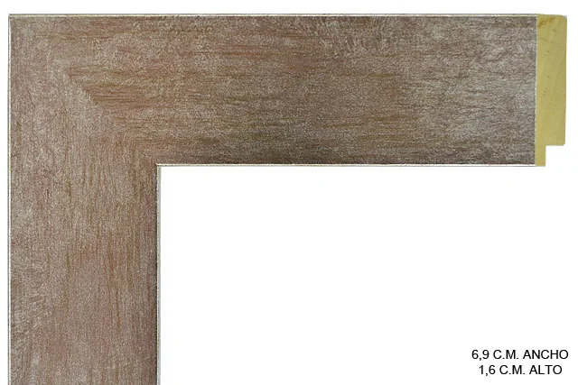 Moldura plateada para cuadros, perfil plano, ref. 011662-2878