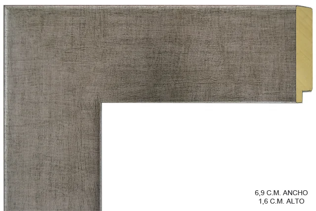 Moldura plateada para cuadros, perfil plano, ref. 011662-4522