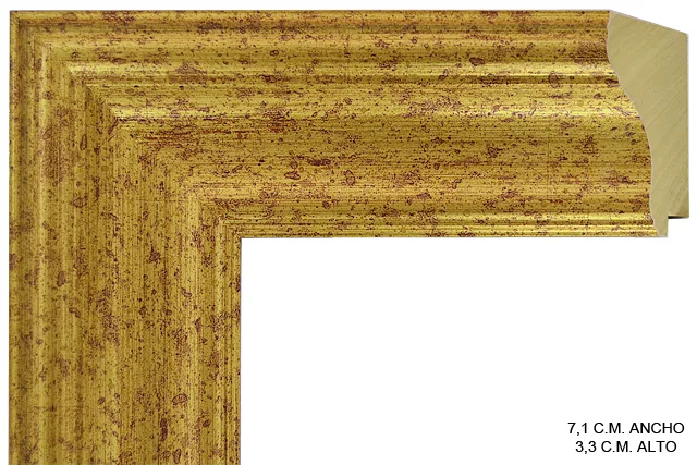 Moldura clásica dorada para cuadros, perfil moldurado, ref. 011709-6697