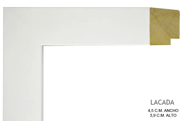 Moldura blanca para cuadros, perfil de bloque, ref. 011772-522