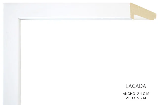 Moldura blanca con doble galce, perfil plano, ref. 012230522