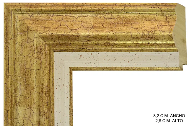 Moldura clásica dorada para cuadros, perfil moldurado, ref. 018776896[691089OROCAPO}