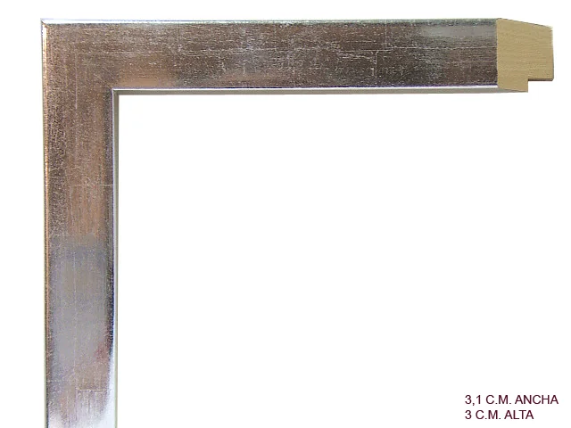 Moldura plateada para cuadros, perfil de bloque, ref. 019894470