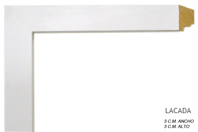 Moldura blanca con doble galce, perfil de bloque, ref. 01989522DR
