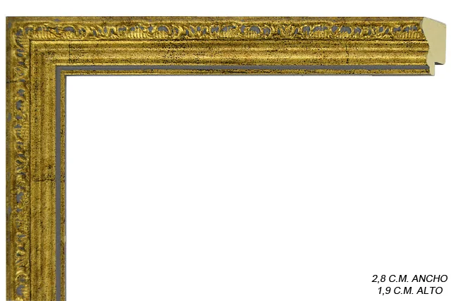 Moldura clásica dorada para cuadros, relieve ornamental, ref. 019946509