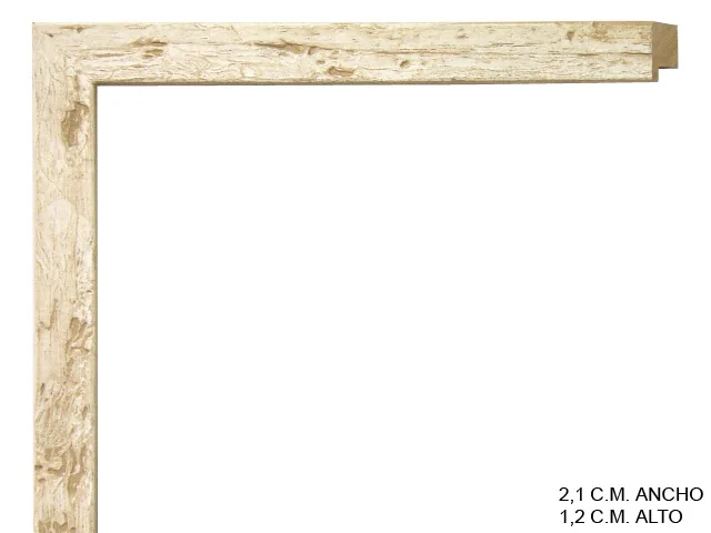 Moldura rústica color crema para cuadros, perfil moldurado, ref. 02275230