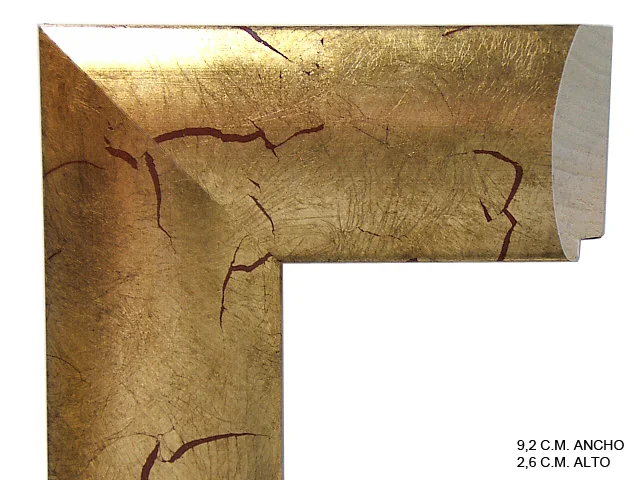 Moldura clásica dorada para cuadros, perfil curvo, ref. 09090920