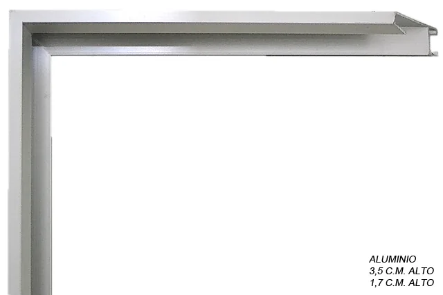 Moldura de aluminio color plata y perfil plano para cuadros, ref. 3312520