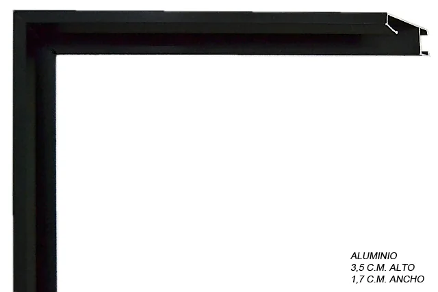 Moldura negra de aluminio para marcos de cuadros, ref. 3312558, de 1,7 cm de ancho