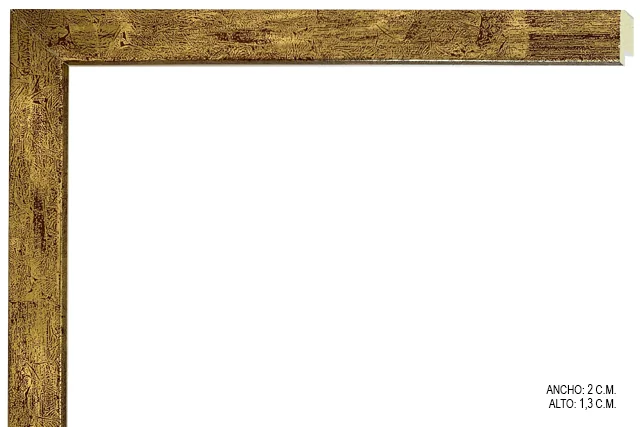 Moldura dorada para cuadros, perfil plano, ref. 660203406