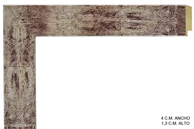 Moldura plateada para cuadros, perfil plano, ref. 660401906