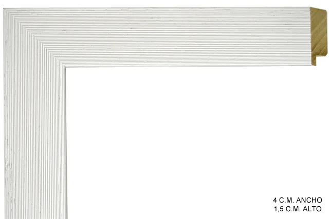 Moldura rústica blanca para cuadros, perfil plano, ref. 66040R001