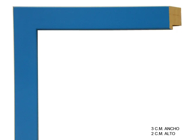 Moldura azul de la colección infantil para marcos de cuadros, perfil de bloque, ref. 661046-010