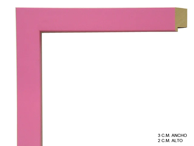 Moldura rosa de la colección infantil para marcos de cuadros, perfil de bloque, ref. 661046-032