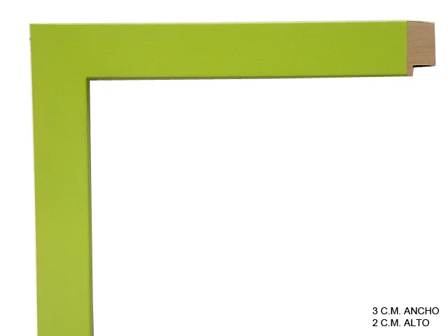 Moldura verde de la colección infantil para marcos de cuadros, perfil de bloque, ref. 661046-035