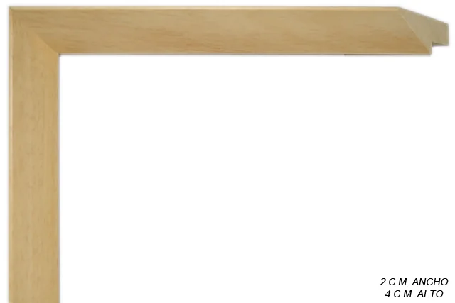 Moldura color natural de perfil piramidal para cuadros, ref. 662040026