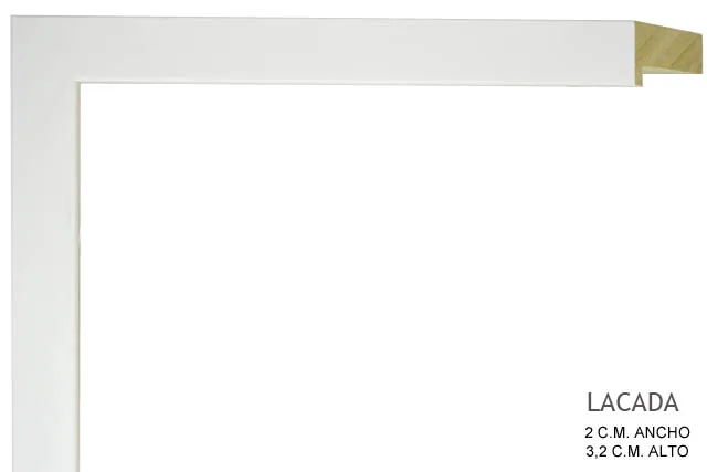 Moldura blanca con galce simple, perfil plano, ref. 66255A001