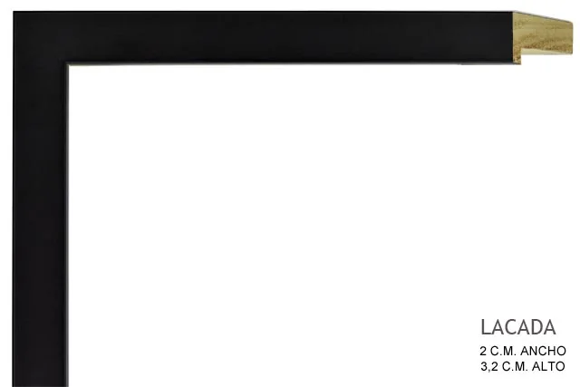 Moldura negra con galce simple, perfil plano, ref. 66255A002