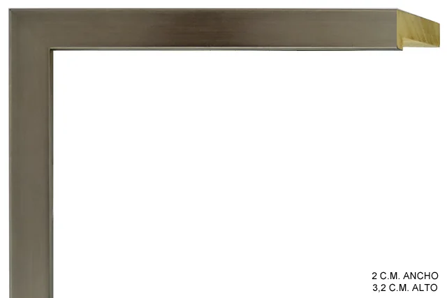 Moldura plateada con galce simple, perfil plano, ref. 66255A302