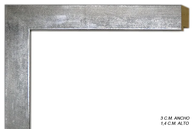 Moldura plateada para cuadros, perfil plano, ref. 664324470