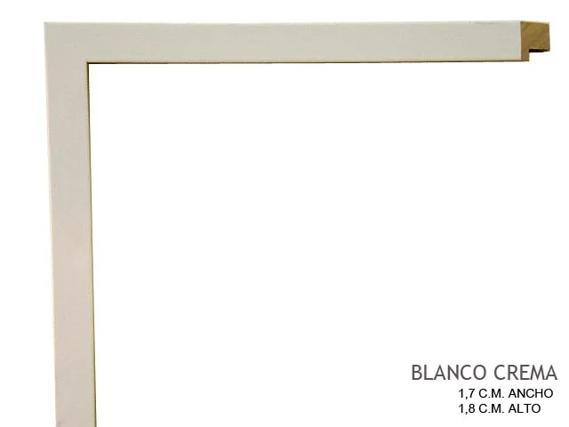 Moldura bicolor en tonos blanco roto y blanco de la colección infantil para marcos de cuadros, perfil de bloque, ref. 66742016