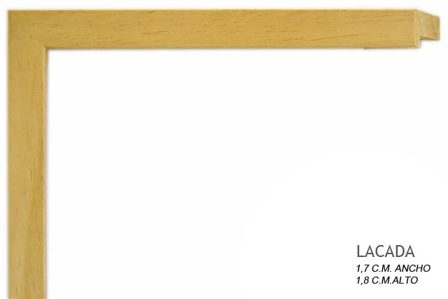 Moldura color natural para marcos de cuadros, ref. 66742026, con perfil plano de 1,7 cm de ancho