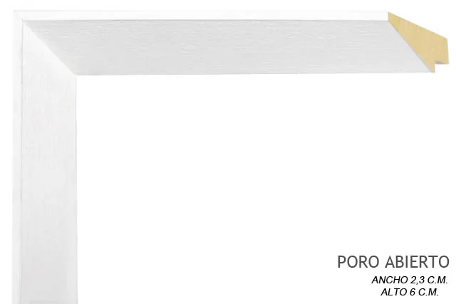 Moldura blanca de perfil piramidal para cuadros, ref. 880119115222, de 2,3 cm de ancho