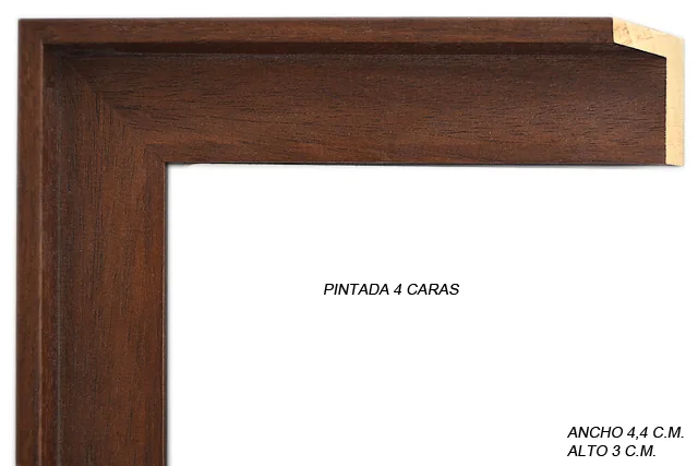Moldura color nogal para caja americana de lienzos, perfil en L, ref. 8802562100