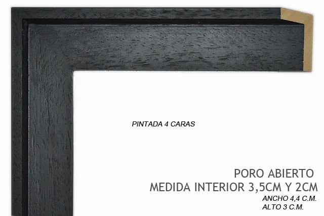 Moldura negra para caja americana de lienzos, perfil en L, ref. 8802562M17