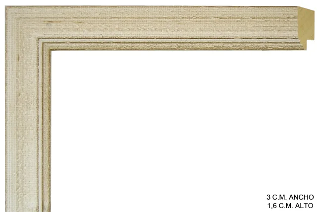 Moldura rústica blanca para cuadros, perfil escalonado, ref. 88046556