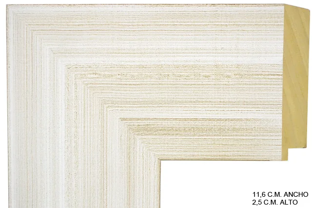 Moldura rústica blanca para cuadros, perfil plano, ref. 88140556