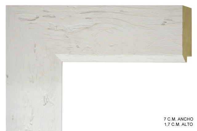 Moldura rústica blanca para cuadros, perfil plano, ref. 88197008