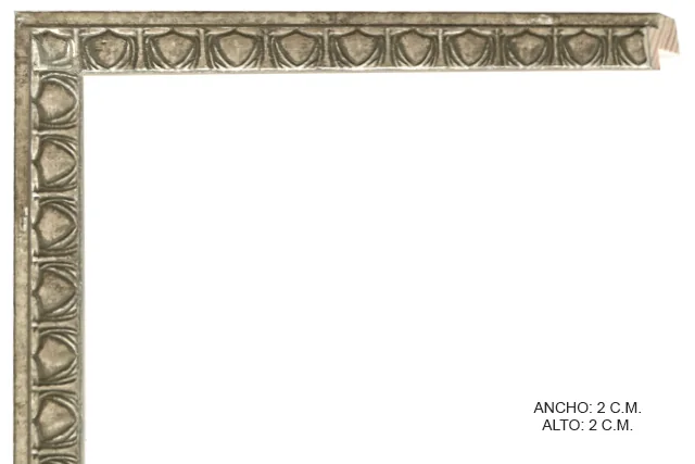Moldura clásica plateada para cuadros, relieve ornamental, ref. 88202112