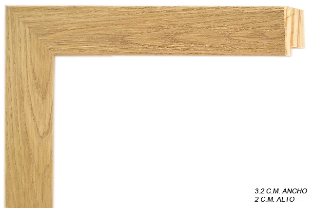 Moldura color roble para cuadros, perfil de bloque, ref. 882032P03