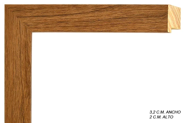 Moldura color nogal para cuadros, perfil de bloque, ref. 882032P05