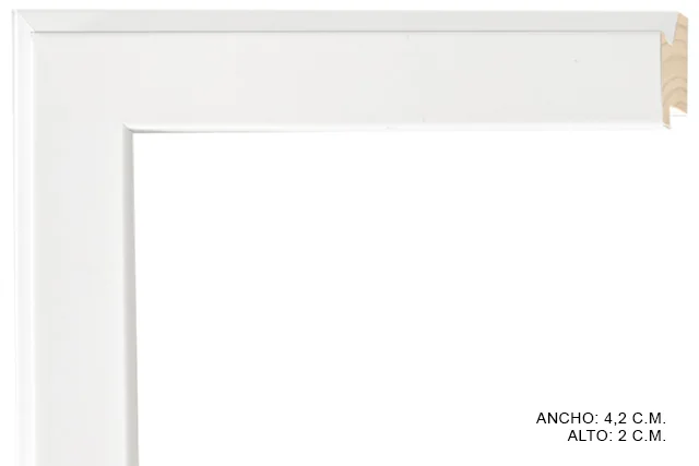 Moldura clásica blanca para cuadros, perfil escalonado, ref. 882230P-21