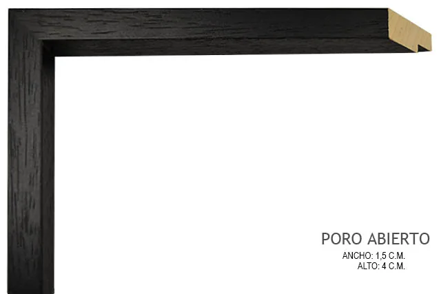 Moldura negra con galce simple, perfil plano, ref. 882286-5000