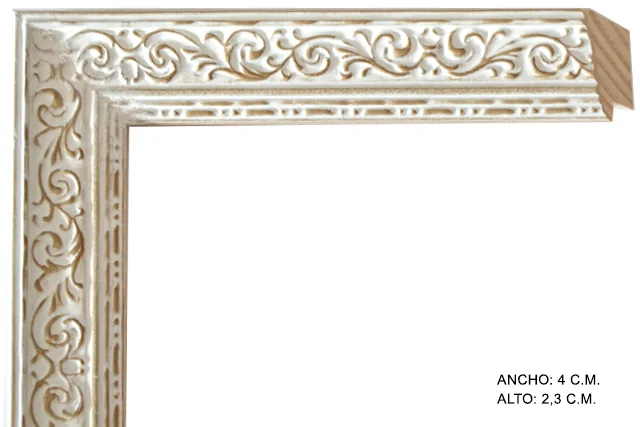 Moldura clásica blanca para cuadros, relieve ornamental, ref. 88238556