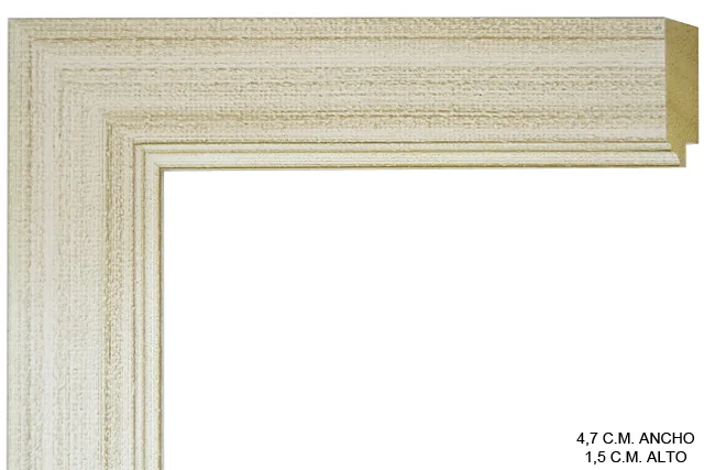 Moldura rústica blanca para cuadros, perfil moldurado, ref. 88246556