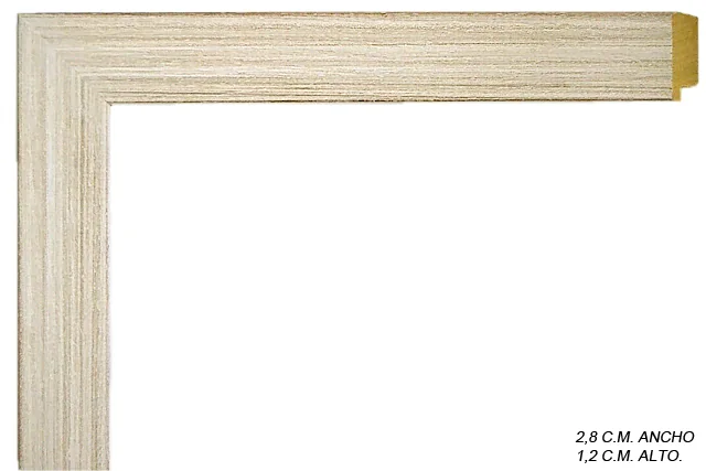 Moldura blanca para cuadros, perfil moldurado, ref. 8828X12GR