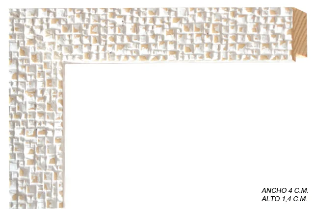 Moldura rústica bicolor en tonos marrón y blanco para cuadros, perfil plano, ref. 882920-2