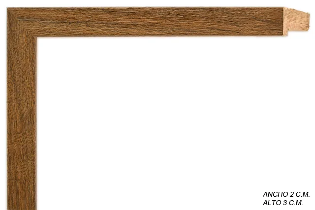 Moldura color nogal con galce simple, perfil plano, ref. 883020P05