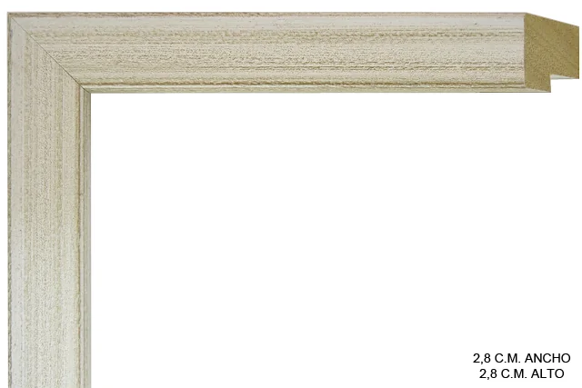 Moldura rústica blanca para cuadros, perfil de bloque, ref. 88305556
