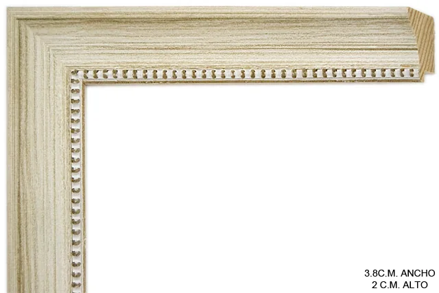 Moldura rústica blanca para cuadros, perfil moldurado, ref. 88316556
